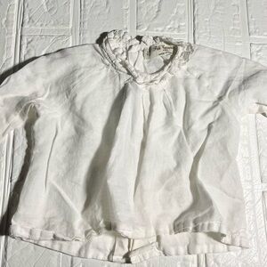 2 x $15 Carrera White Kids Blouse with Ruffled Neckline size 12m